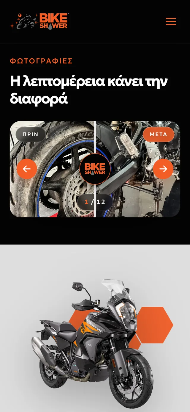 Bike Shower: Φωτογραφίες στο κινητό